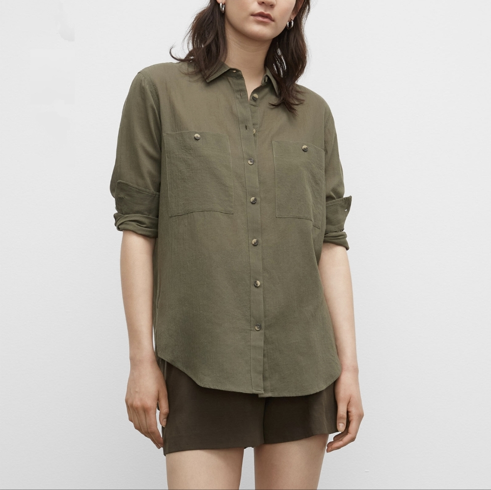 Club Monaco Marnee button down shirt oversize gauzy cotton